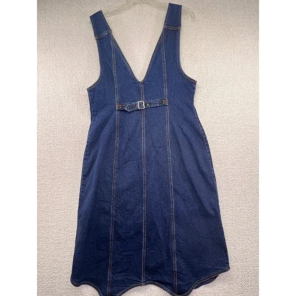Pilcro Anthropologie Women's Denim Dress Sleeveless Button Front Belted V-Neck - Picture 8 of 14